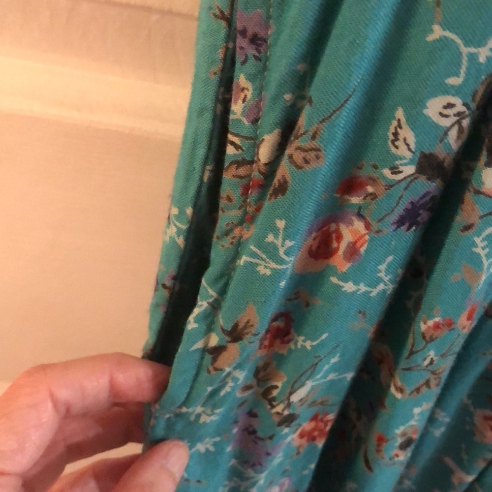 Adorable Access Teal Flowered Skort Romper - Picture 7 of 8